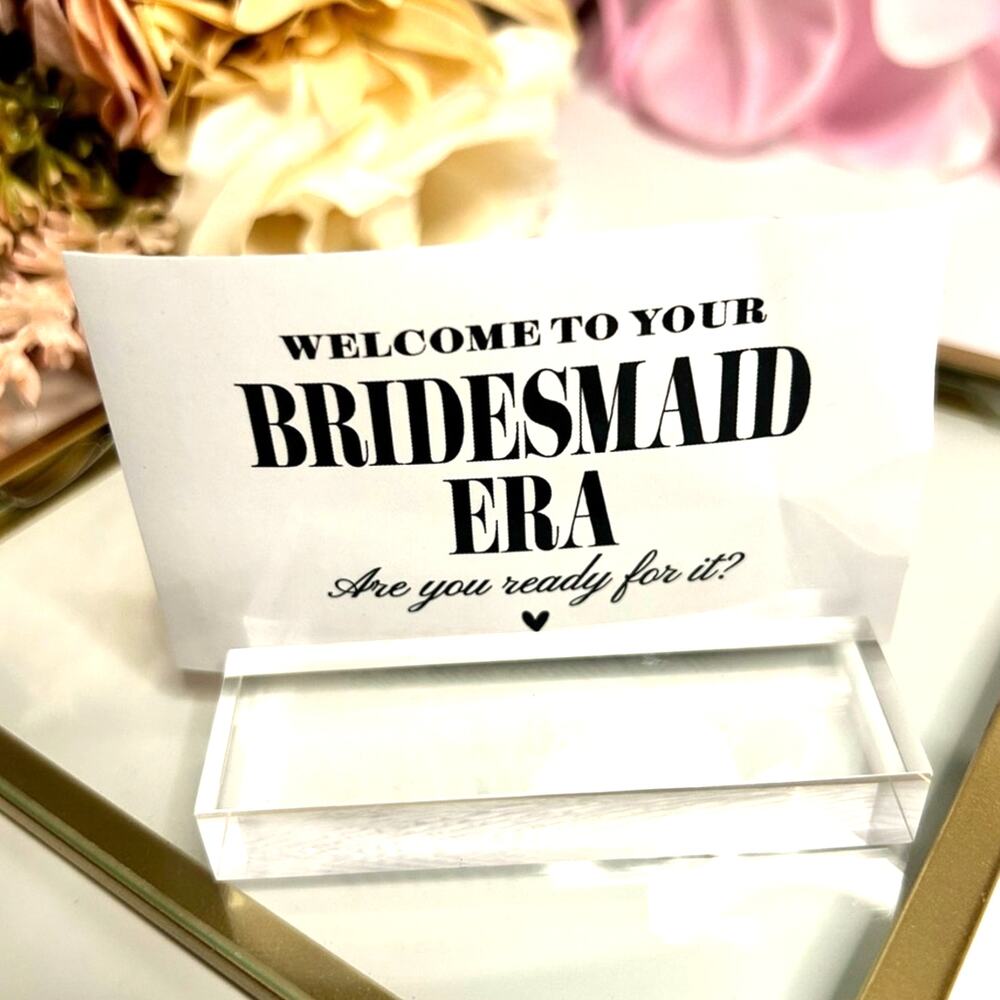 Set of 4 Welcome to Your Bridesmaid Era Mini Champagne Bottle Stickers - Picture 3 of 5